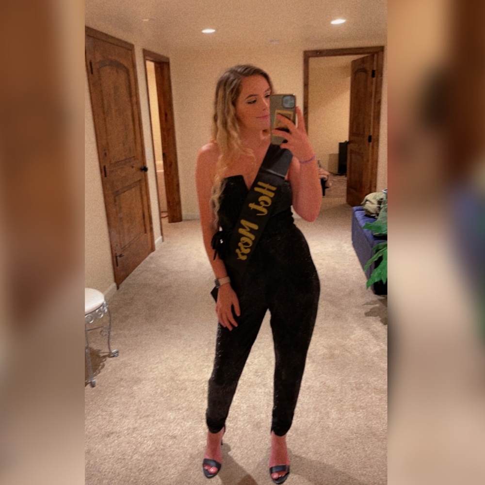 Black Glitter Jumpsuit